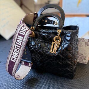 Large Leather Lady Dior Bag
